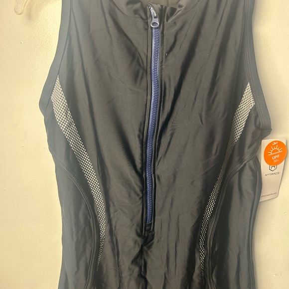 Trac Women's Black One Piece with Blue Accents swimsuit triathlon - Picture 4 of 11